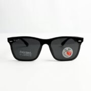 Matte Black Polarized Rectangular Sunglasses - Image 4