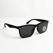 Matte Black Polarized Rectangular Sunglasses