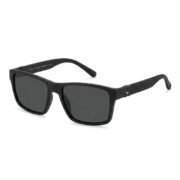 Matte Black Polarized Square Sunglasses - Image 3