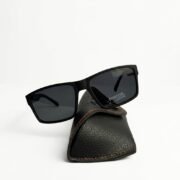 Matte Black Polarized Square Sunglasses - Image 2